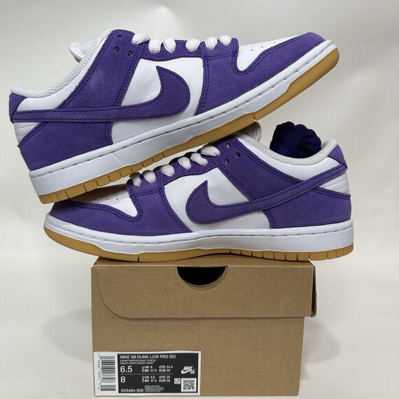 Nike SB Dunk Low Pro ISO Orange Label “Court Purple Gum” - Picture 3 of 6